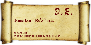 Demeter Rózsa névjegykártya